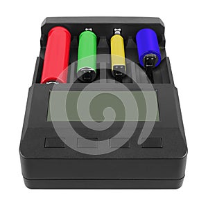 Battery charger with loaded batteries
