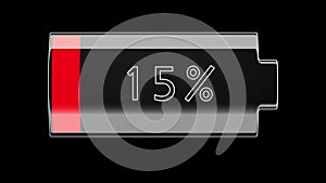 Battery Charging and Discharging with percentage.