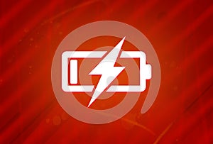 Battery Charging icon isolated on abstract red gradient magnificence background