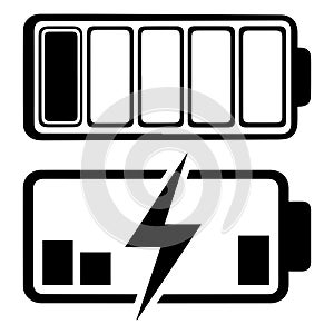 battery charging icon set