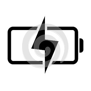 Battery charging Icon. Vector isolate on white background.