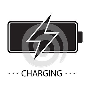 Battery charging icon vector power energy sign electricity symbol for graphic design, logo, web site, social media, mobile app, ui