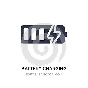 battery charging icon on white background. Simple element illustration from Tools and utensils concept