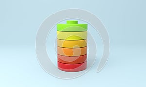 Battery charging. Battery level. Progress change concept