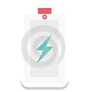 Battery Charging, Thunder Color Isolated Vector Icon