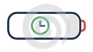 Battery Clock Indicator Icon, Time Remaining Power, vector design Generative AI