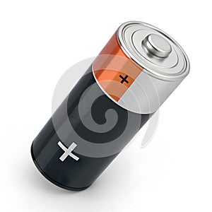 Battery 3D Icon Isolated on White Background