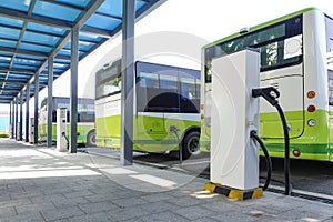 battery electric vehicle BEV electrical bus charging pile photo