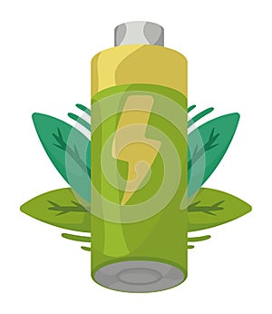 battery green with leafs