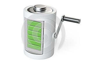 Battery with the handle for rotation and charge.