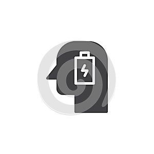 Battery in head vector icon