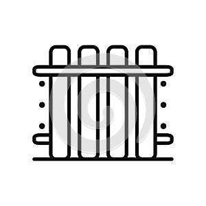 Battery Heater Icon Black And White Illustration