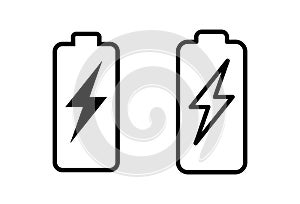 Battery icon . battery charge level. battery Charging icon
