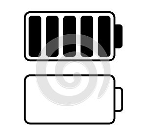 Battery icon. Charging level full power high up. Gadget, Icon energy status vector