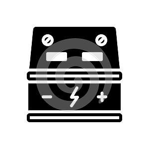Black solid icon for Battery, indicator and accumulator
