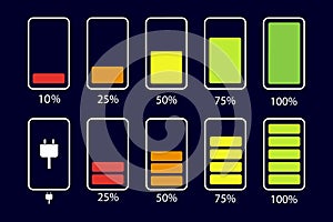 Battery icon set.