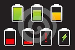Battery icon set