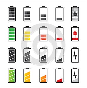 Battery icon set