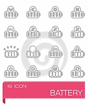 Battery icon set