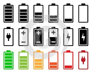 Battery icon set