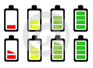 Battery icon set vector