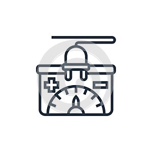 battery icon vector from electric vehicle concept. Thin line illustration of battery editable stroke. battery linear sign for use