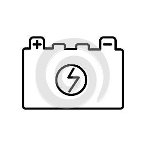 Battery icon vector isolated on white background, Battery sign , sign and symbols in thin linear outline style