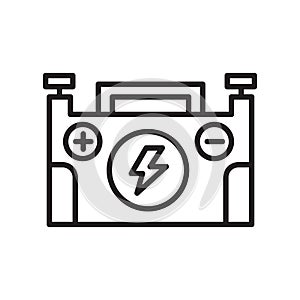 Battery icon vector sign and symbol isolated on white background
