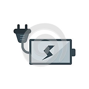 Battery icon vector sign and symbol isolated on white background