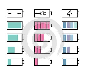 Battery icons set