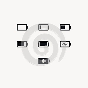 Battery icons set