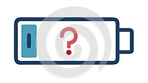 Battery Information Question Icon, Power Status Query, vector design Generative AI