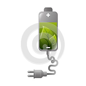 battery with leafs plant