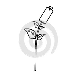 battery with leafs plant
