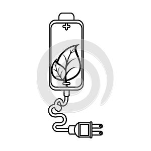 battery with leafs plant