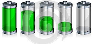 Battery with level indicator