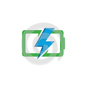 Battery logo vector icon illustration