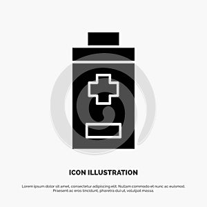 Battery, Minus, Plus solid Glyph Icon vector