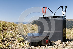 Battery in the outdoors