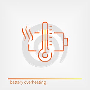 Battery overheating icon