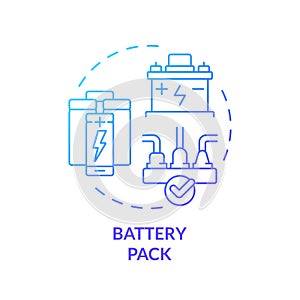Battery pack blue gradient concept icon