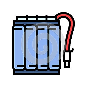 battery pack energy storage color icon vector illustration