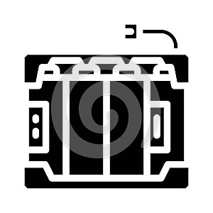 battery pack energy storage glyph icon vector illustration