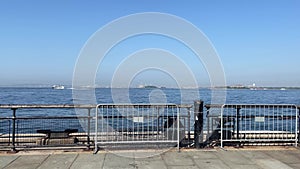 Battery Park Slip 6 pier walk, which is next to Castle Clinton in New York City, from this side of the Big Apple.