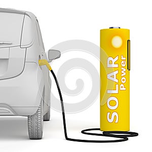 Battery Petrol Station-Solar Power fuels an E-Car