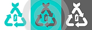 Battery recycling vector logo