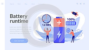 Battery runtime concept landing page.