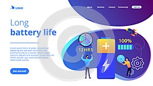 Battery runtime concept landing page.