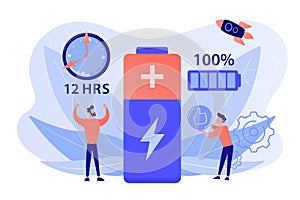 Battery runtime concept vector illustration.