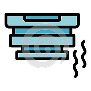 Battery smoke detector icon vector flat